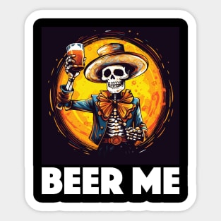 Beer Me Design, with White Lettering Sticker